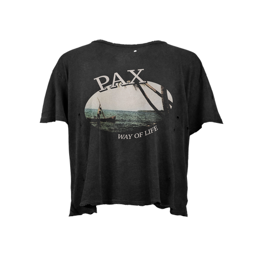 BLACK FADED"WAY OF LIFE" TEE
